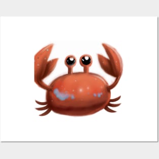 Cute Crab Drawing Posters and Art